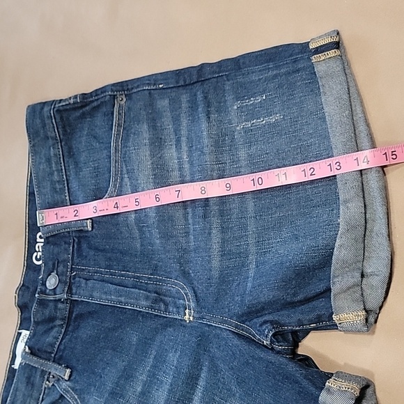 GAP Size 29T Medium Dark Wash "Slim Shorts" Blue Jean Shorts, EUC - Picture 5 of 10